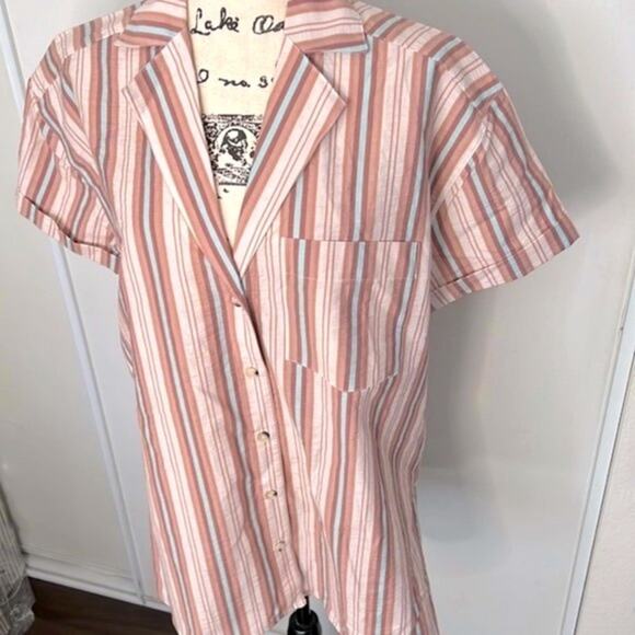 NEW! Free People Printed Poolside Boyfriend Shirt Size Small - Picture 4 of 9